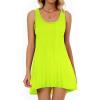 imageCHICGAL Swimsuit Coverup for Women Summer Sleeveless Beach Dress Tank Bikini Bathing Suit Cover UpA Bright Green