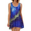imageCHICGAL Swimsuit Coverup for Women Summer Sleeveless Beach Dress Tank Bikini Bathing Suit Cover UpBlue Tie Dye
