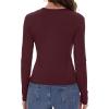 imageWomens Long Sleeve Shirts Basic Tees Y2k Slim Fit T Shirt Crew Neck Trendy Crop Top Casual02wine Red