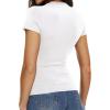 imageWomens Basic Tees Summer Short Sleeve Shirts Slim Fit Tight T Shirt Going Out Tops001white