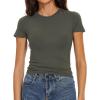 imageWomens Basic Tees Summer Short Sleeve Shirts Slim Fit Tight T Shirt Going Out Tops01army Green