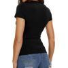 imageWomens Basic Tees Summer Short Sleeve Shirts Slim Fit Tight T Shirt Going Out Tops01black