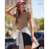 imageWomens Basic Tees Summer Short Sleeve Shirts Slim Fit Tight T Shirt Going Out Tops01coffee