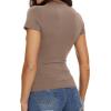 imageWomens Basic Tees Summer Short Sleeve Shirts Slim Fit Tight T Shirt Going Out Tops01coffee