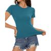 imageWomens Basic Tees Summer Short Sleeve Shirts Slim Fit Tight T Shirt Going Out Tops01crystalblue