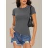 imageWomens Basic Tees Summer Short Sleeve Shirts Slim Fit Tight T Shirt Going Out Tops01deep Grey