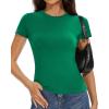 imageWomens Basic Tees Summer Short Sleeve Shirts Slim Fit Tight T Shirt Going Out Tops01green