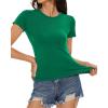 imageWomens Basic Tees Summer Short Sleeve Shirts Slim Fit Tight T Shirt Going Out Tops01green