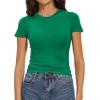 imageWomens Basic Tees Summer Short Sleeve Shirts Slim Fit Tight T Shirt Going Out Tops01green