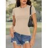 imageWomens Basic Tees Summer Short Sleeve Shirts Slim Fit Tight T Shirt Going Out Tops01khaki