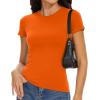 imageWomens Basic Tees Summer Short Sleeve Shirts Slim Fit Tight T Shirt Going Out Tops01orange