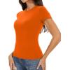 imageWomens Basic Tees Summer Short Sleeve Shirts Slim Fit Tight T Shirt Going Out Tops01orange