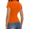 imageWomens Basic Tees Summer Short Sleeve Shirts Slim Fit Tight T Shirt Going Out Tops01orange
