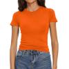 imageWomens Basic Tees Summer Short Sleeve Shirts Slim Fit Tight T Shirt Going Out Tops01orange