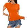 imageWomens Basic Tees Summer Short Sleeve Shirts Slim Fit Tight T Shirt Going Out Tops01orange