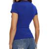 imageWomens Basic Tees Summer Short Sleeve Shirts Slim Fit Tight T Shirt Going Out Tops01royal Blue