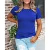 imageWomens Basic Tees Summer Short Sleeve Shirts Slim Fit Tight T Shirt Going Out Tops01royal Blue
