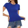 imageWomens Basic Tees Summer Short Sleeve Shirts Slim Fit Tight T Shirt Going Out Tops01royal Blue
