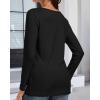 imageCHICGAL Women Long Sleeve Shirts Casual Fall Tees Crew Neck Basic Tunic TopsA Black