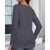 imageCHICGAL Women Long Sleeve Shirts Casual Fall Tees Crew Neck Basic Tunic TopsBlack Grey