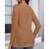 imageCHICGAL Women Long Sleeve Shirts Casual Fall Tees Crew Neck Basic Tunic TopsCoffee