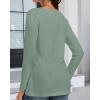 imageCHICGAL Women Long Sleeve Shirts Casual Fall Tees Crew Neck Basic Tunic TopsLight Green