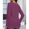 imageCHICGAL Women Long Sleeve Shirts Casual Fall Tees Crew Neck Basic Tunic TopsPurple Wine Red