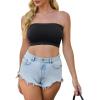 image4 Pieces Tube Top Strapless Tops for Women Summer Bandeau Basic Crop Tops Sleeveless ShirtBlack beige light Grey white