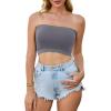image4 Pieces Tube Top Strapless Tops for Women Summer Bandeau Basic Crop Tops Sleeveless ShirtBlack beige light Grey white