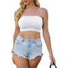 image4 Pieces Tube Top Strapless Tops for Women Summer Bandeau Basic Crop Tops Sleeveless ShirtBlack brown navy Green white
