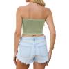 image4 Pieces Tube Top Strapless Tops for Women Summer Bandeau Basic Crop Tops Sleeveless ShirtBlack brown navy Green white
