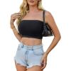 image4 Pieces Tube Top Strapless Tops for Women Summer Bandeau Basic Crop Tops Sleeveless ShirtBlack deep Grey red white