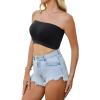 image4 Pieces Tube Top Strapless Tops for Women Summer Bandeau Basic Crop Tops Sleeveless ShirtBlack deep Grey red white