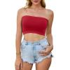 image4 Pieces Tube Top Strapless Tops for Women Summer Bandeau Basic Crop Tops Sleeveless ShirtBlack deep Grey red white