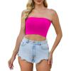 image4 Pieces Tube Top Strapless Tops for Women Summer Bandeau Basic Crop Tops Sleeveless ShirtBlack pink beige white