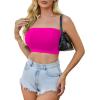 image4 Pieces Tube Top Strapless Tops for Women Summer Bandeau Basic Crop Tops Sleeveless ShirtBlack pink beige white