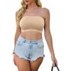 image4 Pieces Tube Top Strapless Tops for Women Summer Bandeau Basic Crop Tops Sleeveless ShirtBlack pink beige white