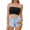 image4 Pieces Tube Top Strapless Tops for Women Summer Bandeau Basic Crop Tops Sleeveless ShirtBlack pink beige white