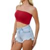 image4 Pieces Tube Top Strapless Tops for Women Summer Bandeau Basic Crop Tops Sleeveless ShirtBlack white beige red
