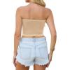 image4 Pieces Tube Top Strapless Tops for Women Summer Bandeau Basic Crop Tops Sleeveless ShirtBlack white beige red