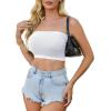 image4 Pieces Tube Top Strapless Tops for Women Summer Bandeau Basic Crop Tops Sleeveless ShirtBlack white navy Green deep Grey