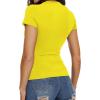 imageWomens Basic Tees Summer Short Sleeve Shirts Slim Fit Tight T Shirt Going Out Tops01bright Yellow