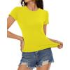 imageWomens Basic Tees Summer Short Sleeve Shirts Slim Fit Tight T Shirt Going Out Tops01bright Yellow