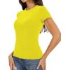 imageWomens Basic Tees Summer Short Sleeve Shirts Slim Fit Tight T Shirt Going Out Tops01bright Yellow