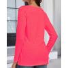 imageCHICGAL Women Long Sleeve Shirts Casual Fall Tees Crew Neck Basic Tunic TopsBright Pink
