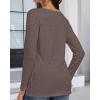imageCHICGAL Women Long Sleeve Shirts Casual Fall Tees Crew Neck Basic Tunic TopsDeep Brown