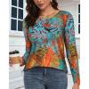 imageCHICGAL Women Long Sleeve Shirts Casual Fall Tees Crew Neck Basic Tunic TopsFloral Boho Print