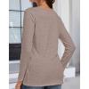 imageCHICGAL Women Long Sleeve Shirts Casual Fall Tees Crew Neck Basic Tunic TopsKhaki