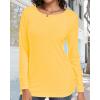 imageCHICGAL Women Long Sleeve Shirts Casual Fall Tees Crew Neck Basic Tunic TopsLight Yellow