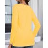 imageCHICGAL Women Long Sleeve Shirts Casual Fall Tees Crew Neck Basic Tunic TopsLight Yellow